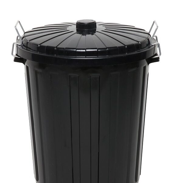 Edco Plastic Garbage Bin With Lid 73L Black