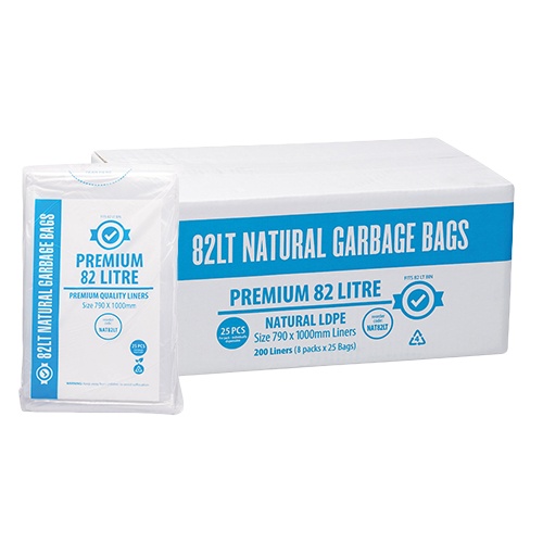 Austar 82L Premium Bin Liner Star Seal Clear