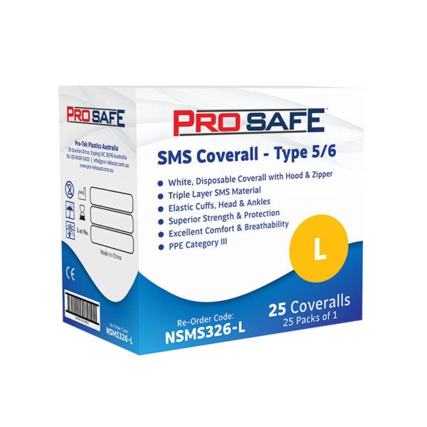 Pro-Safe Large SMS Coverall Type 5/6 White