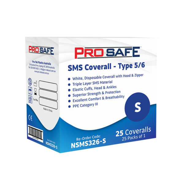Pro-Safe Small SMS Coverall Type 5/6 White
