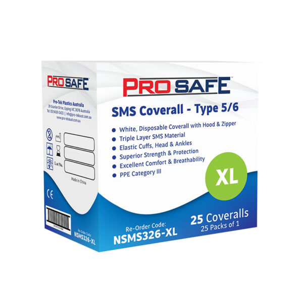 Pro-Safe X-Large SMS Coverall Type 5/6 White